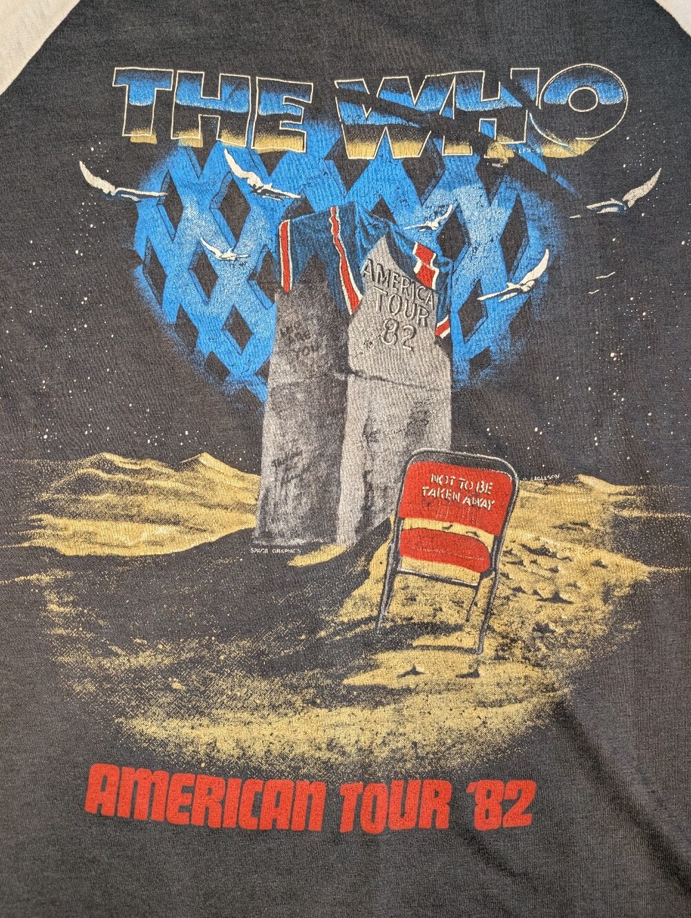 The Who 1982 Vintage Raglan Tee Men's Small Ladies Medium